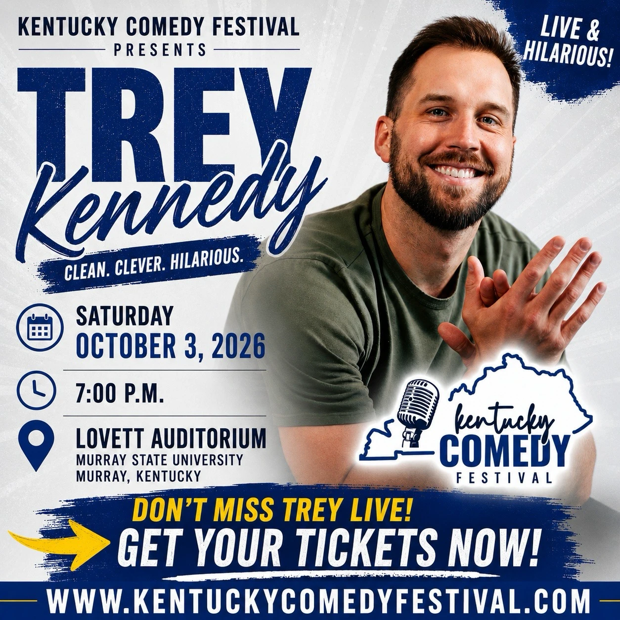 Trey Kennedy - 7PM at Lovett Auditorium at Murray State - October 3, 2026